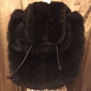 Preston York Faux Mink Backpack Purse